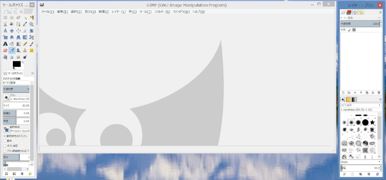 GIMP初期画面